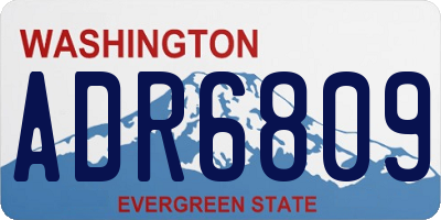 WA license plate ADR6809