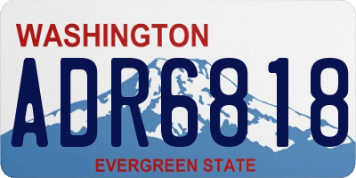 WA license plate ADR6818