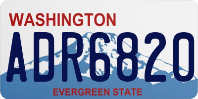 WA license plate ADR6820