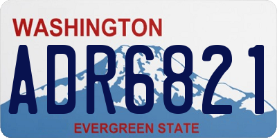 WA license plate ADR6821