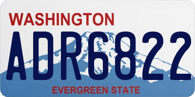 WA license plate ADR6822