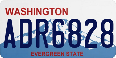 WA license plate ADR6828