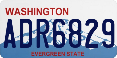 WA license plate ADR6829