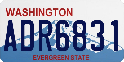 WA license plate ADR6831