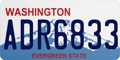 WA license plate ADR6833