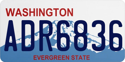 WA license plate ADR6836