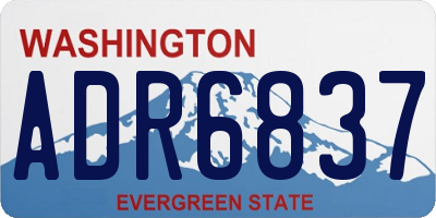 WA license plate ADR6837