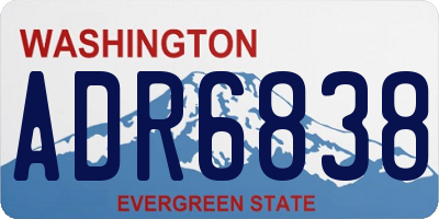 WA license plate ADR6838