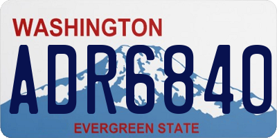 WA license plate ADR6840