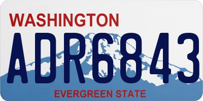 WA license plate ADR6843