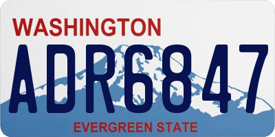 WA license plate ADR6847