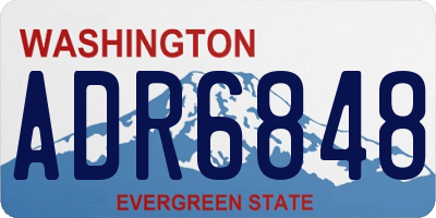 WA license plate ADR6848