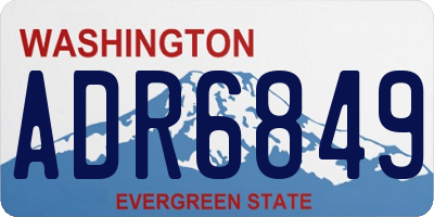 WA license plate ADR6849