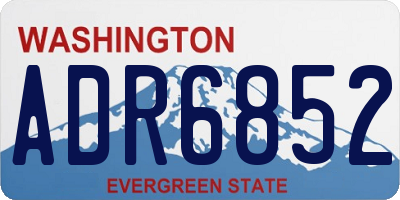 WA license plate ADR6852