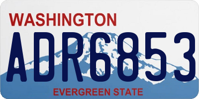 WA license plate ADR6853