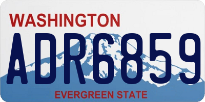 WA license plate ADR6859