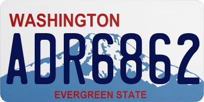 WA license plate ADR6862