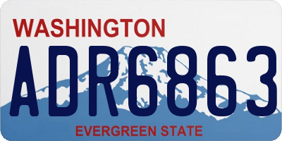 WA license plate ADR6863