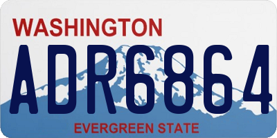 WA license plate ADR6864