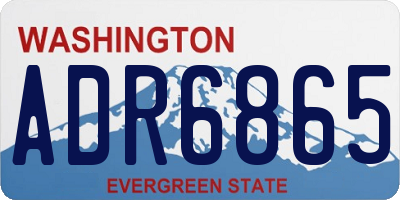 WA license plate ADR6865