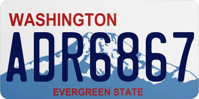 WA license plate ADR6867