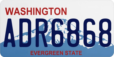 WA license plate ADR6868