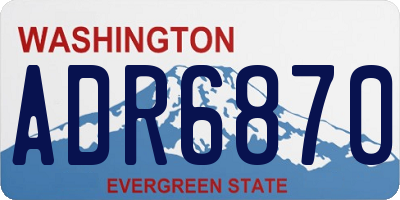 WA license plate ADR6870