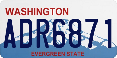 WA license plate ADR6871