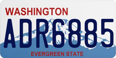 WA license plate ADR6885