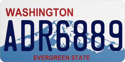 WA license plate ADR6889