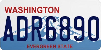 WA license plate ADR6890