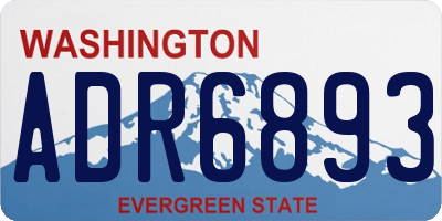 WA license plate ADR6893