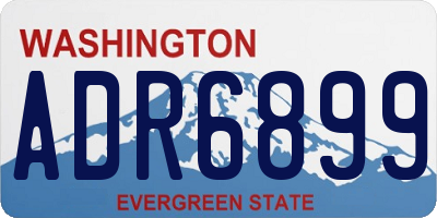 WA license plate ADR6899