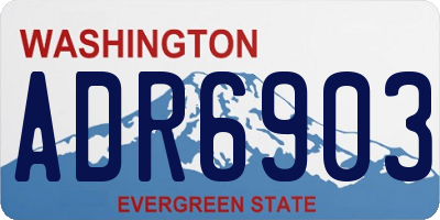 WA license plate ADR6903