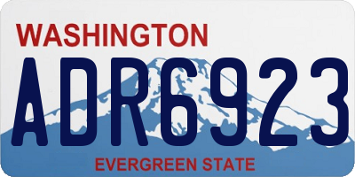 WA license plate ADR6923