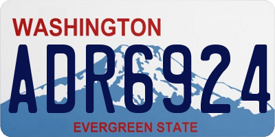 WA license plate ADR6924