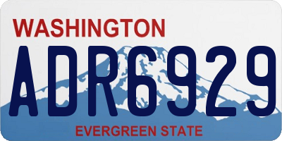 WA license plate ADR6929