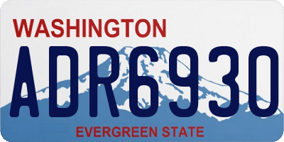 WA license plate ADR6930