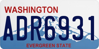 WA license plate ADR6931