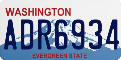 WA license plate ADR6934
