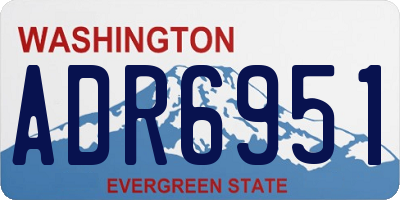 WA license plate ADR6951