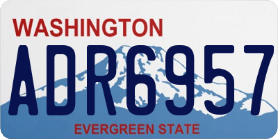 WA license plate ADR6957