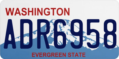 WA license plate ADR6958