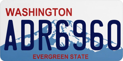WA license plate ADR6960