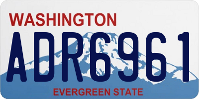WA license plate ADR6961