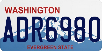WA license plate ADR6980