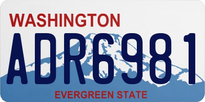 WA license plate ADR6981