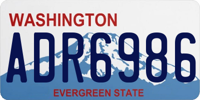 WA license plate ADR6986
