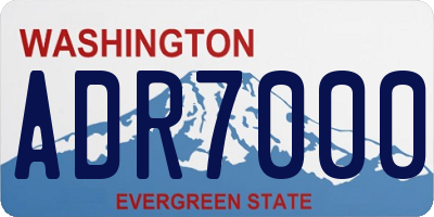 WA license plate ADR7000