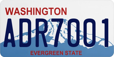 WA license plate ADR7001